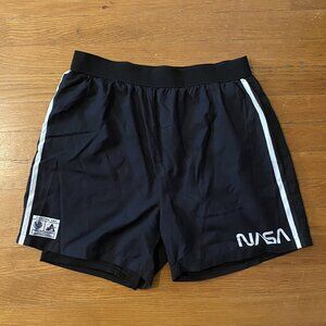 Shein "NASA" Black and White Athletic Shorts